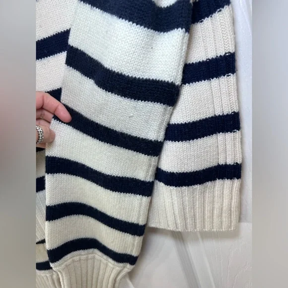 La Ligne Women's Crew Neck Sweater - Black and Cream Stripes Size Small - Picture 4 of 12